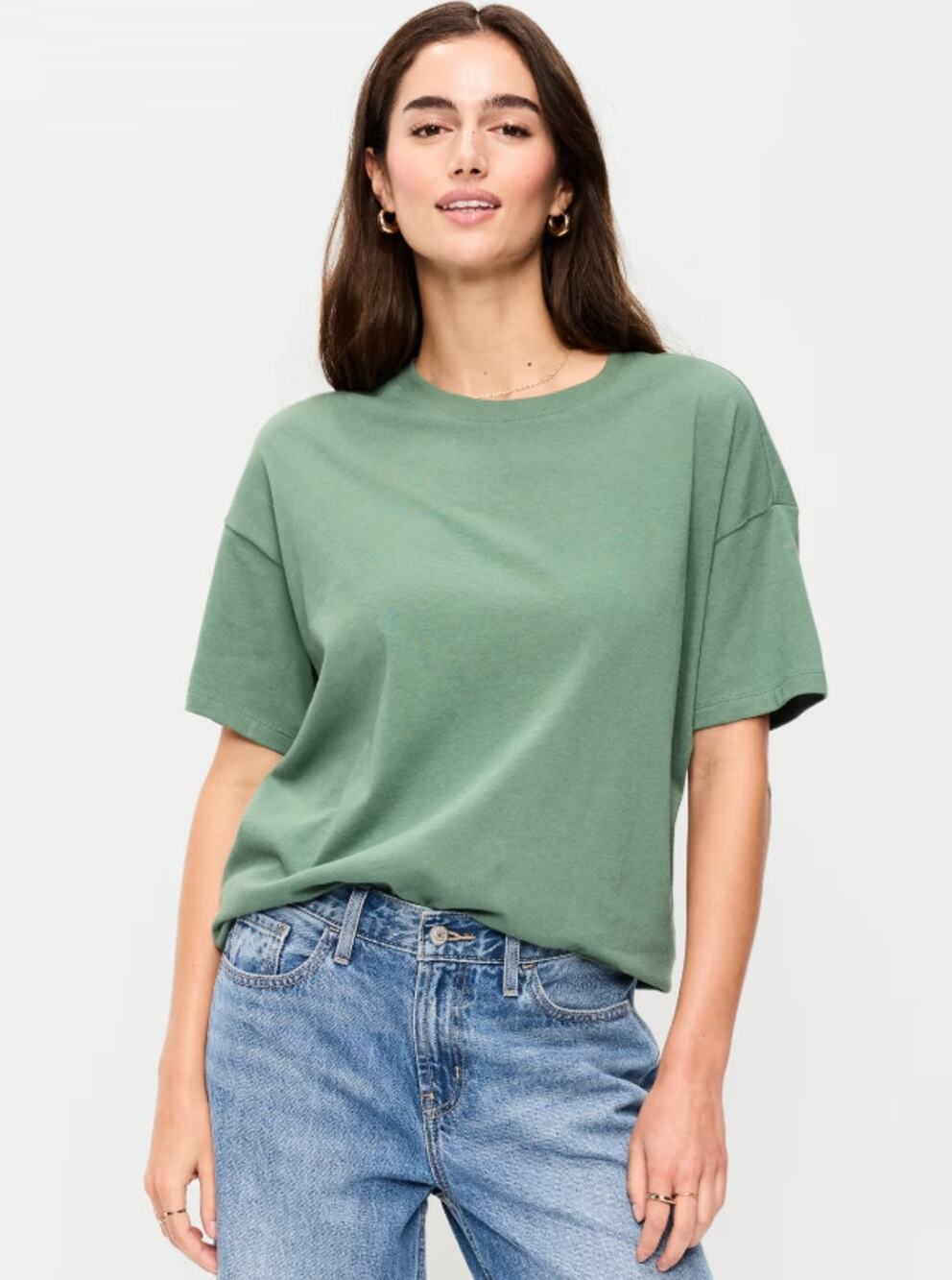 Old Navy Vintage Crew Neck T-Shirt Mineral Wash Green Women's Size L